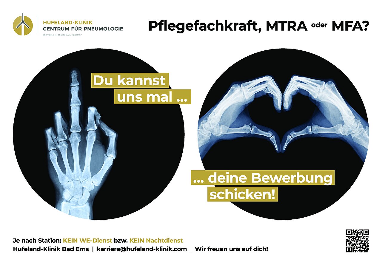 Plakatmotiv von Hufeland-Klinik Centrum für Pneumologie zur Personalsuche