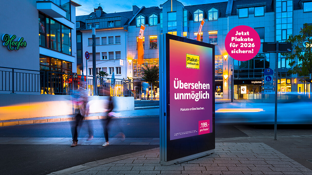 Citylight-Poster in Innenstadt - Geschäftsjahreseröffnung 2026