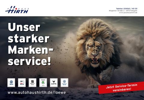 Plakatmotiv vom Autohaus Hirth, das für dessen starken Markenservice wirbt